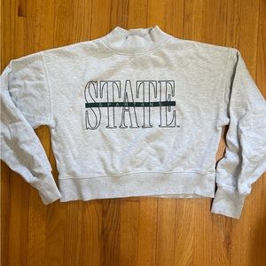 Michigan State MSU Vintage Mockneck Top Turtleneck Crewneck